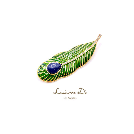 Laciann Di Handcrafted Enamel Natural Stone Brooch