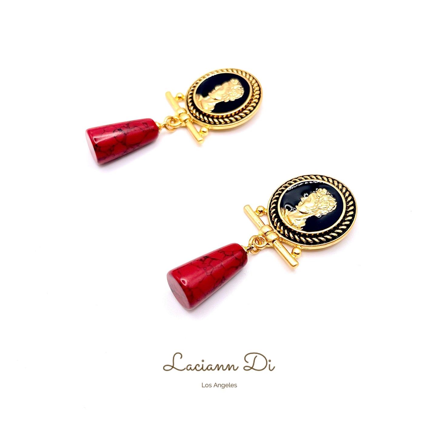 Laciann Di Red Turquoise Enamel Earrings