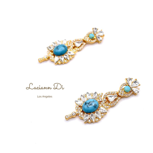 Laciann Di Blue Turquoise Crystal Earrings