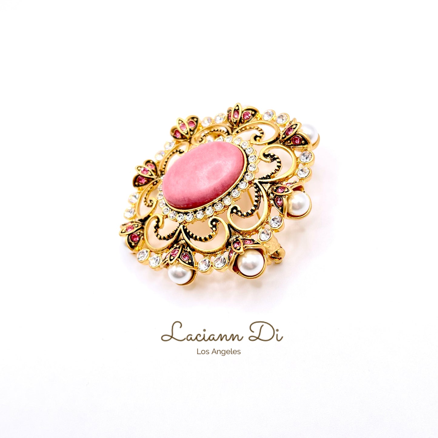 Laciann Di Natural Stone Crystals Brooch