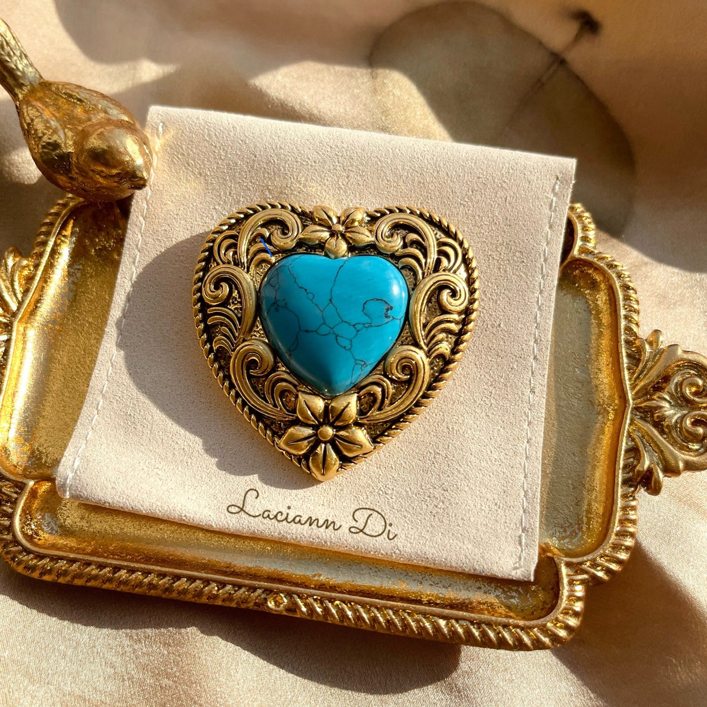 Laciann Di Turquoise Heart shape Brooch