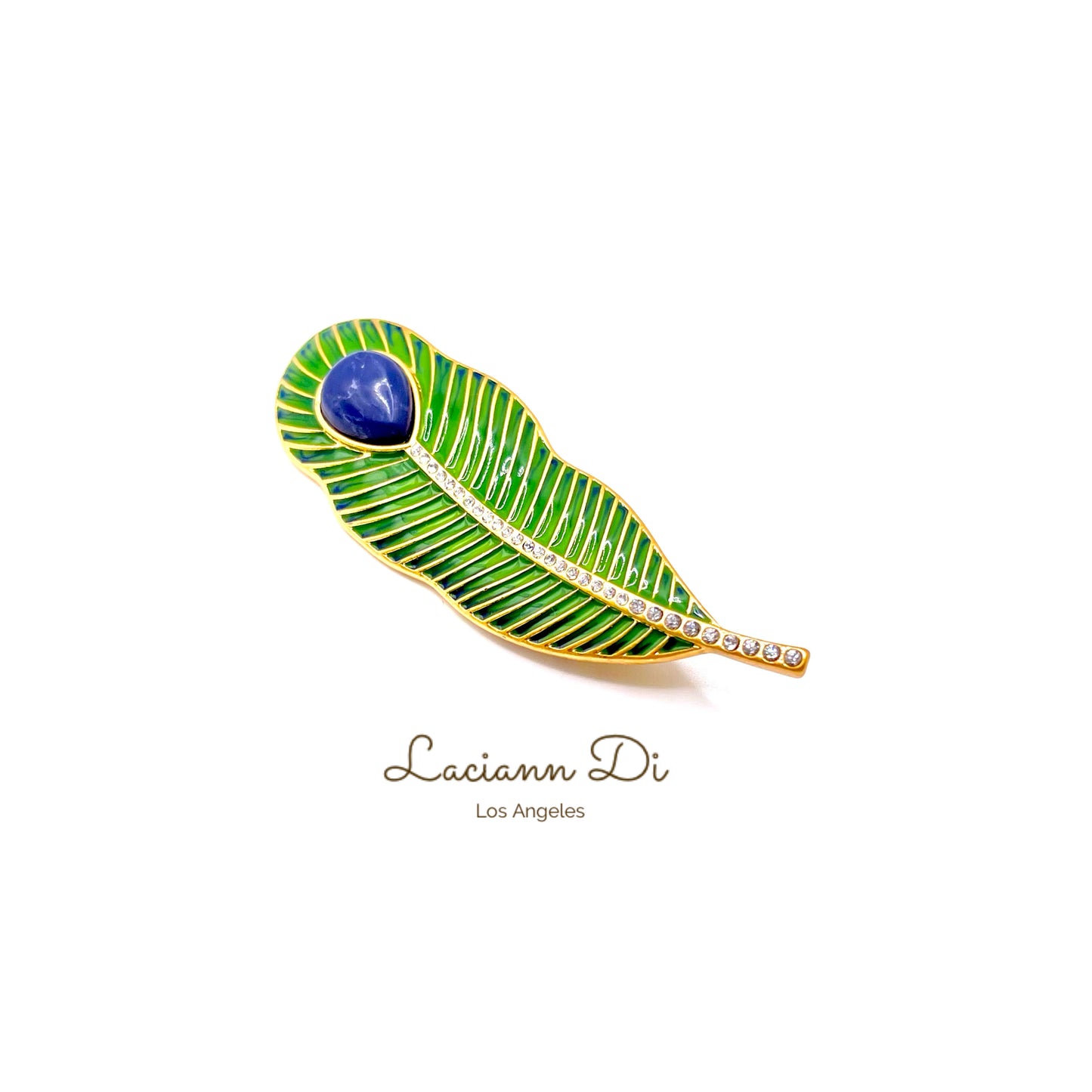 Laciann Di Handcrafted Enamel Natural Stone Brooch