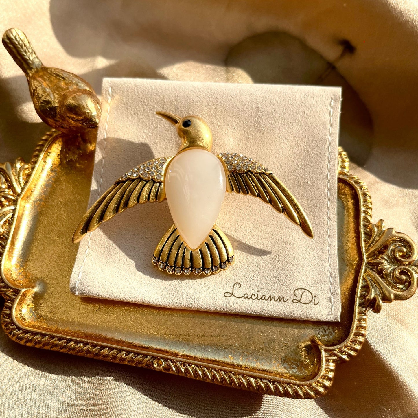 Laciann Di Jade Pigeon Brooch