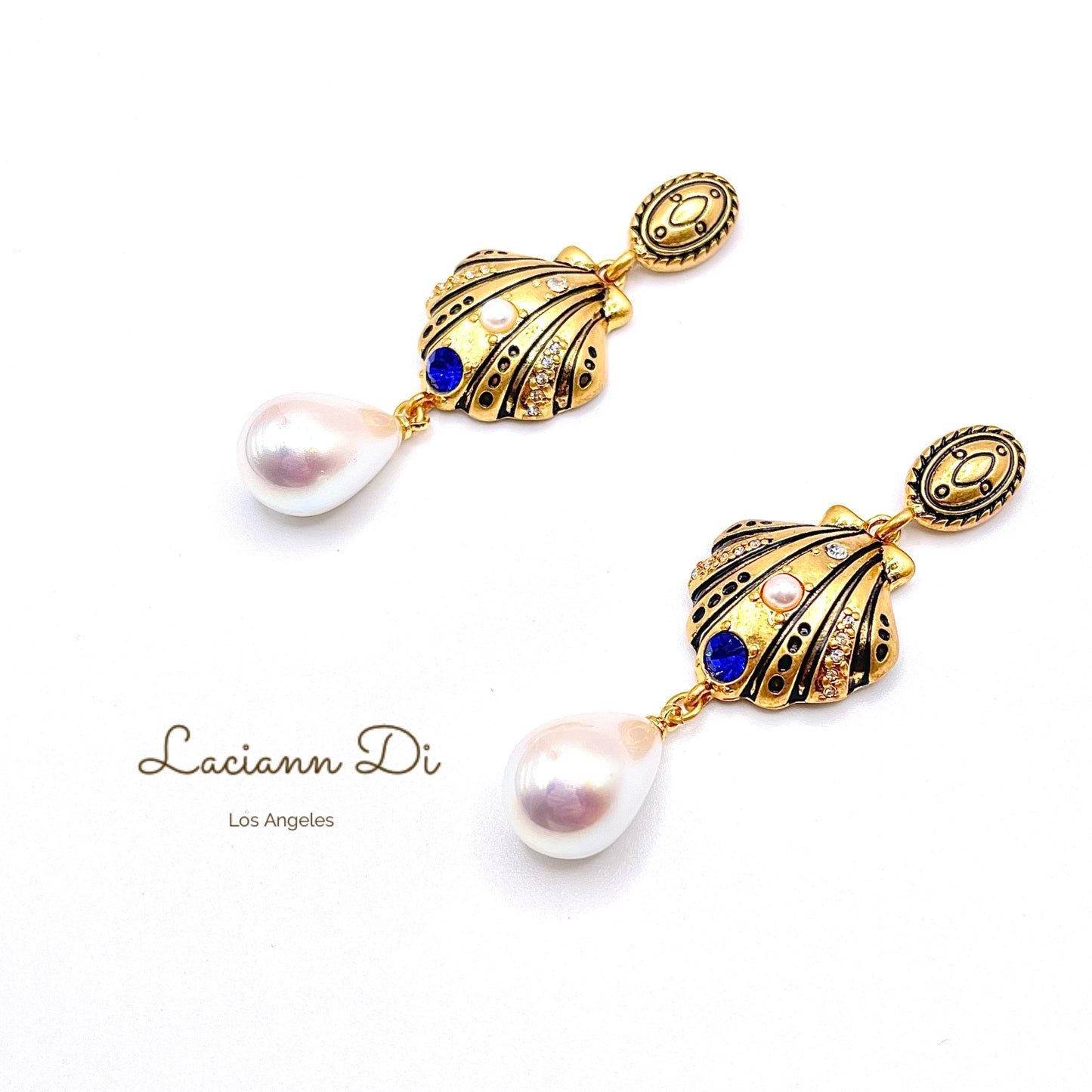 Laciann Di Shell Peal Drop Earrings