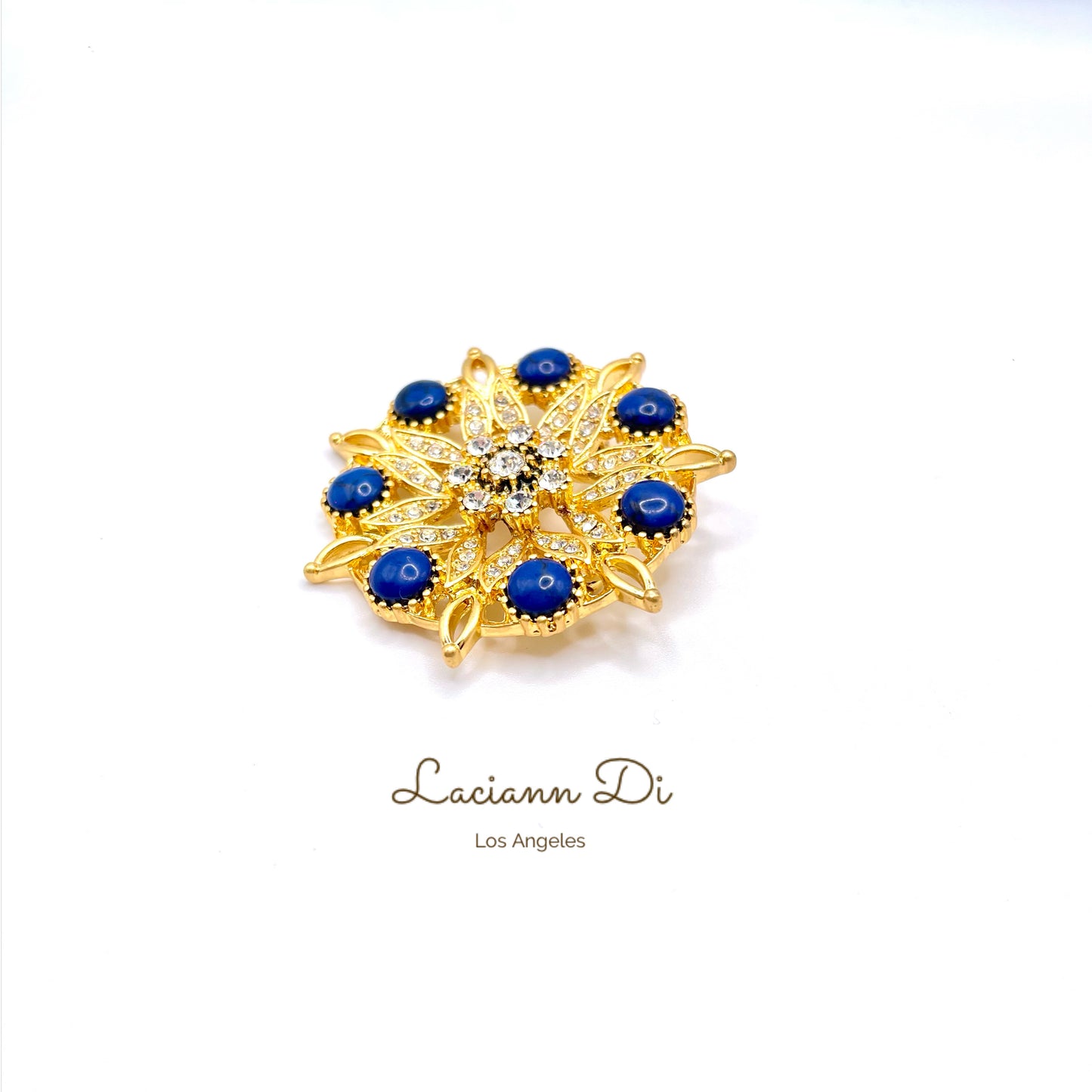 Laciann Di Turquoise Crystal Brooch