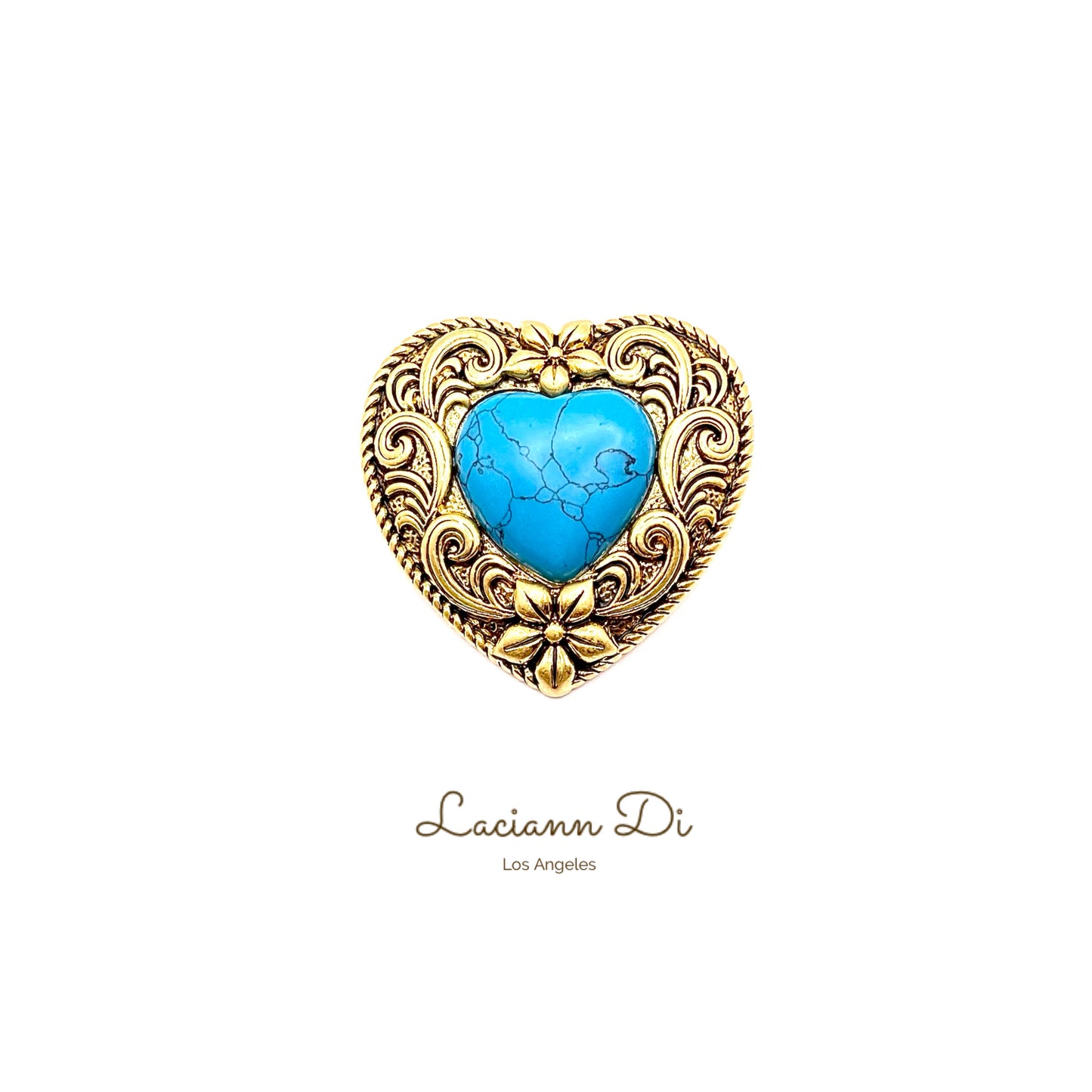 Laciann Di Turquoise Heart shape Brooch