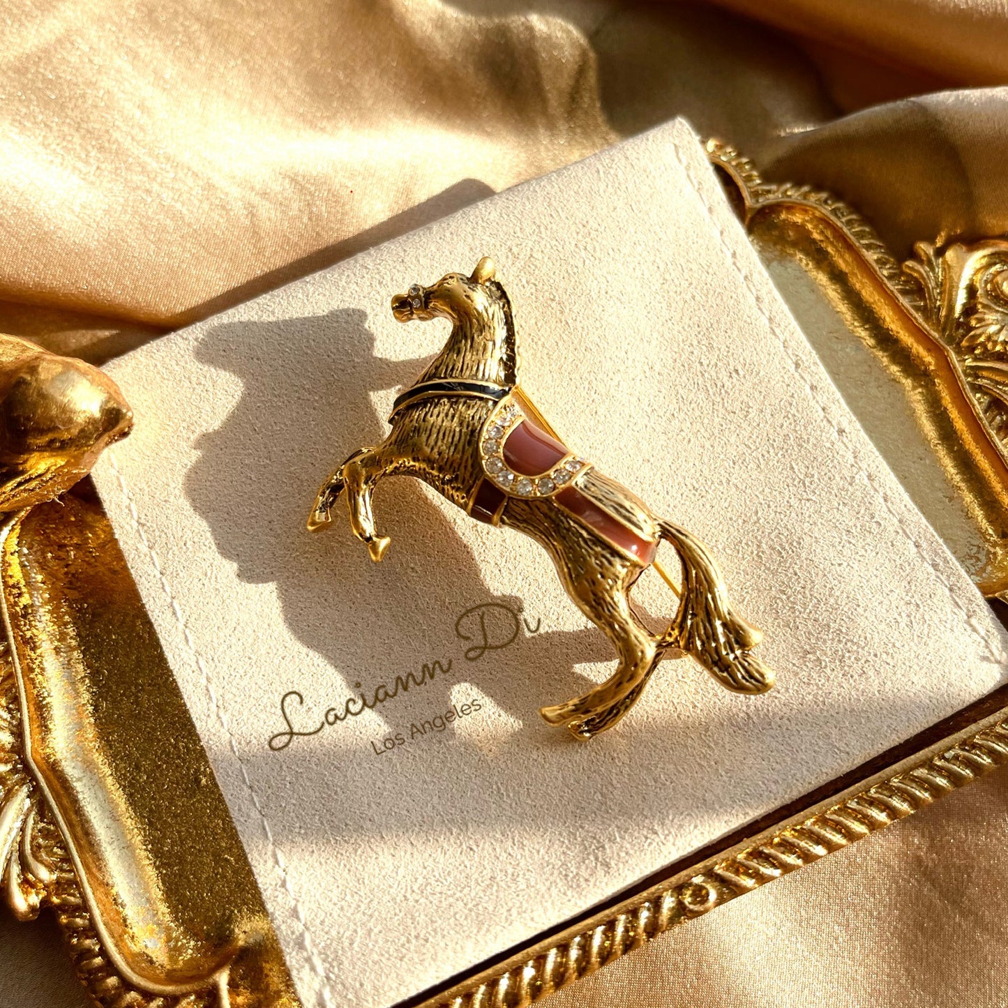 Laciann Di Handcrafted Enamel Horse Brooch