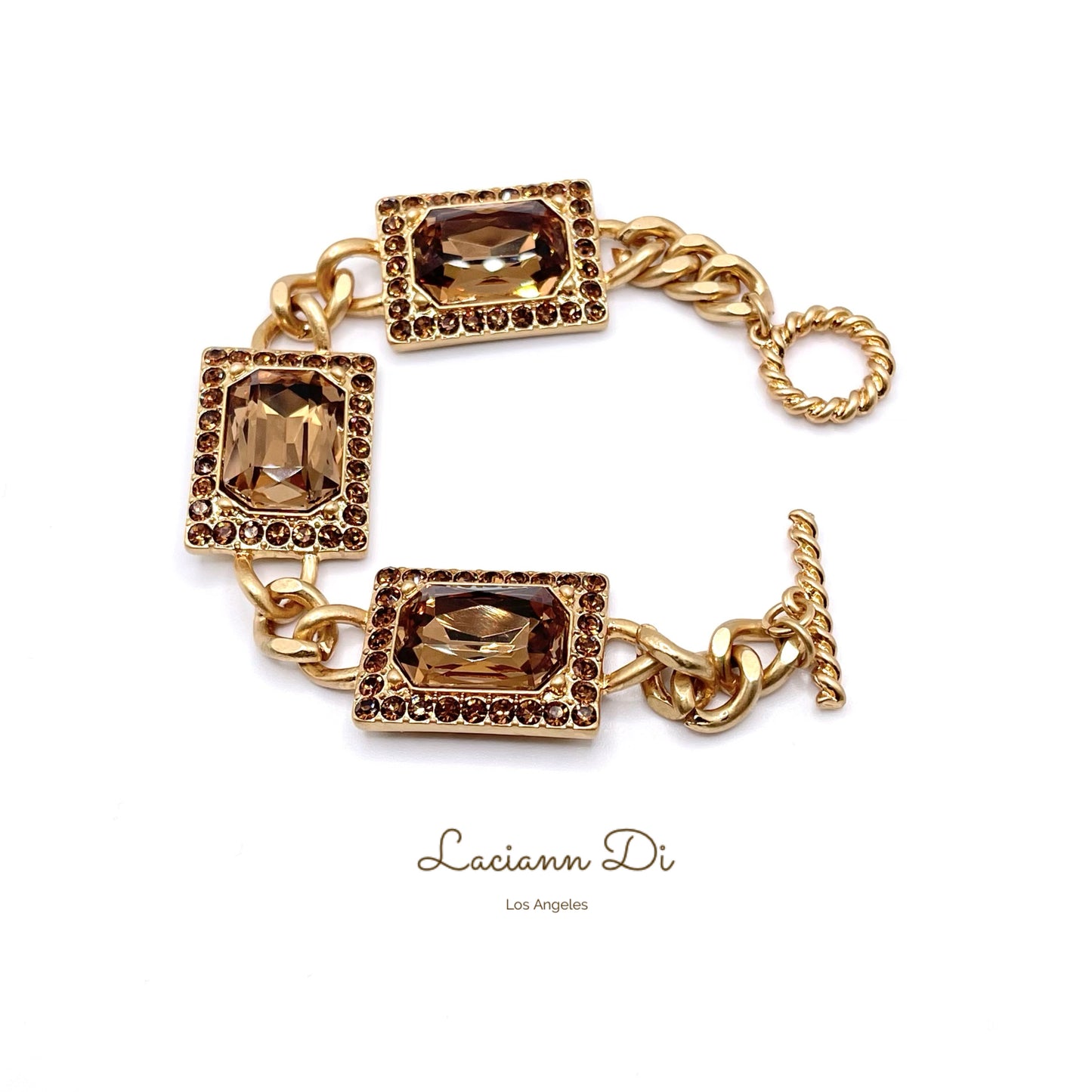 Laciann Di Crystals Bracelet Gold Plated