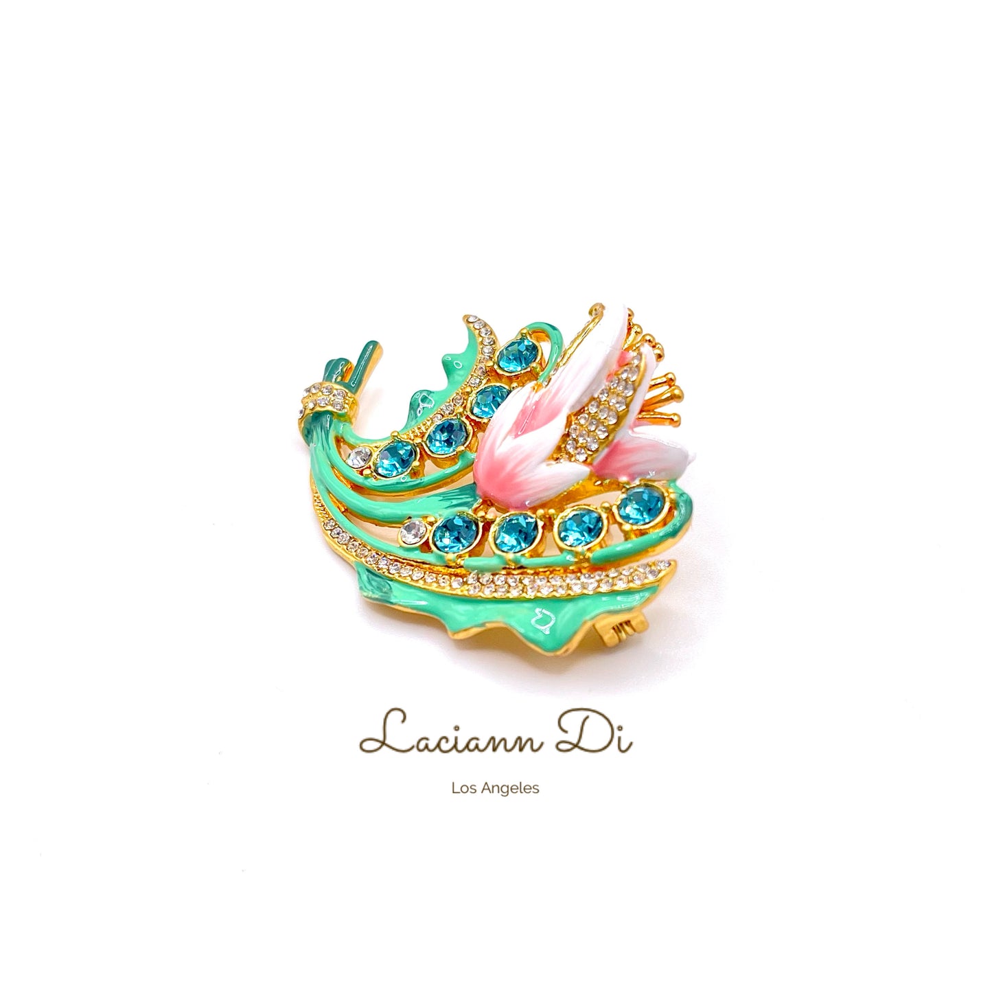 Laciann Di Bouquets Handcrafted Enamel Crystals Brooch