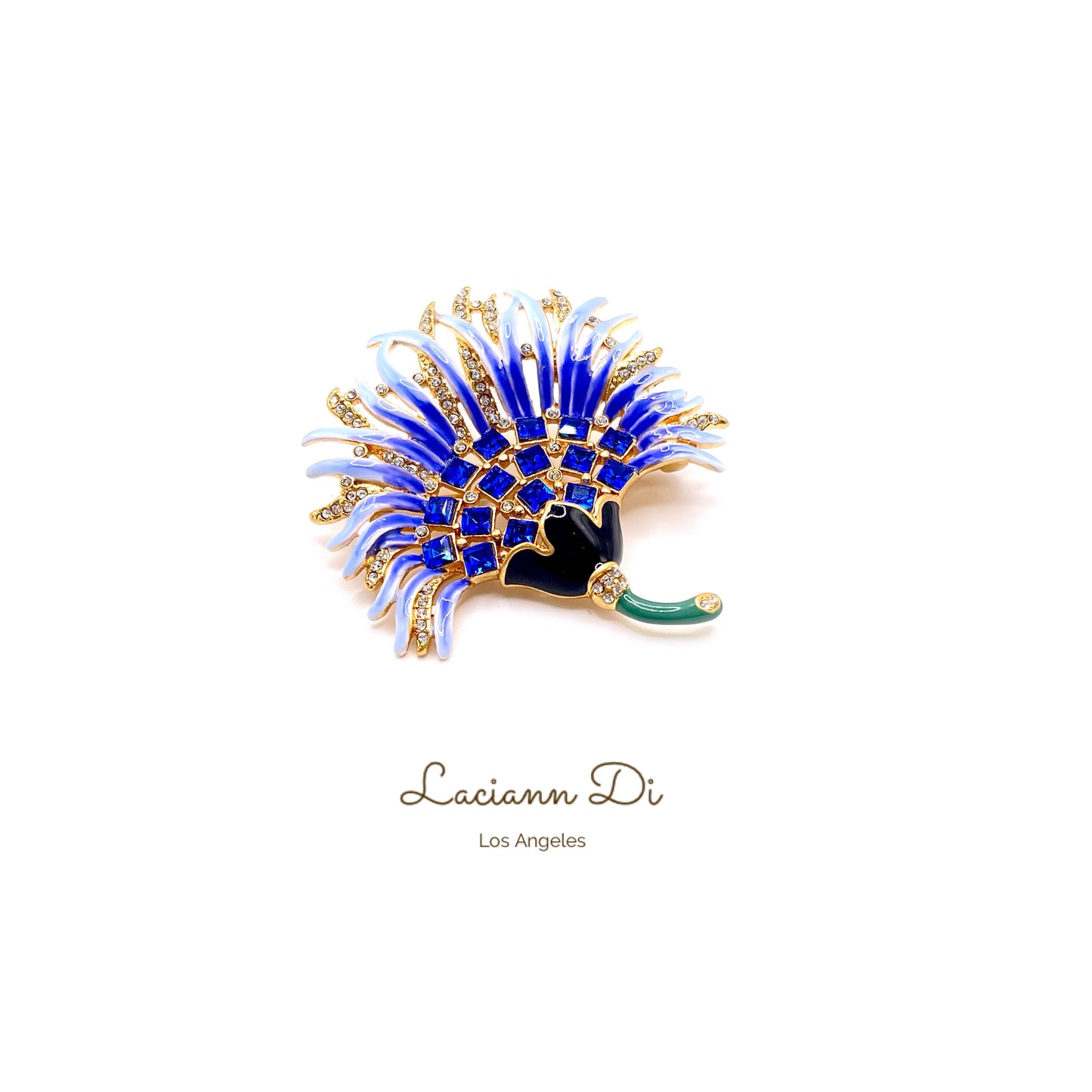 Laciann Di Handcrafted Enamel Cezch Gemstone Brooch