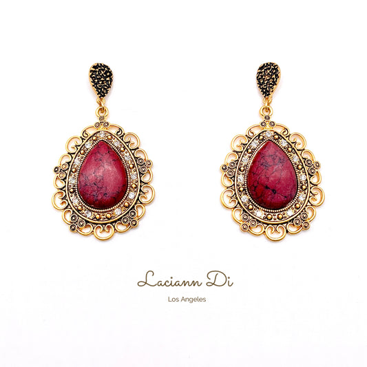 Laciann Di Red Turquoise Earrings