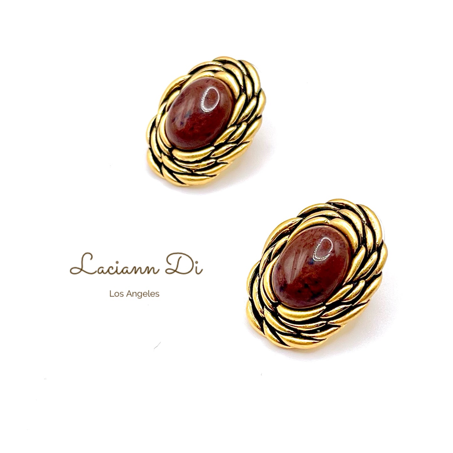 Laciann Di Brown Agate Earrings