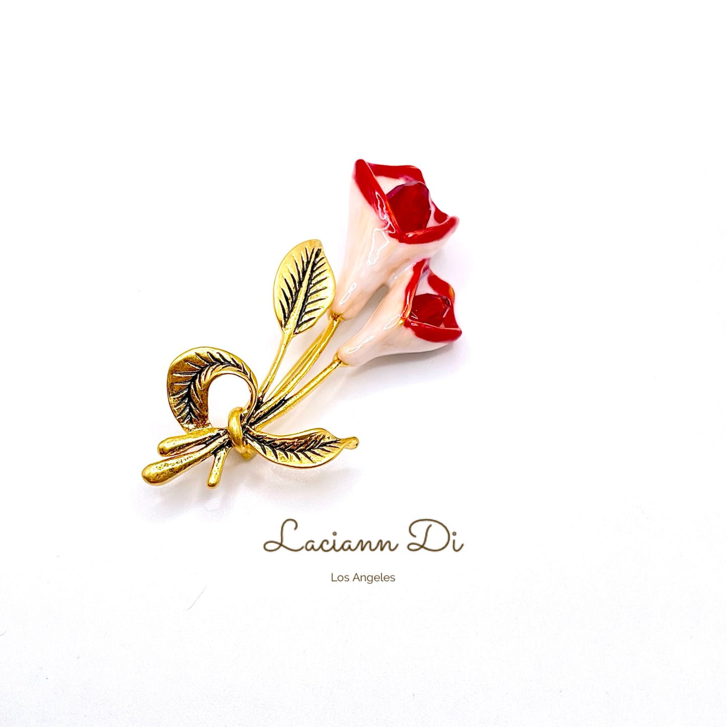 Laciann Di Handcrafted Enamel Flowers Brooches