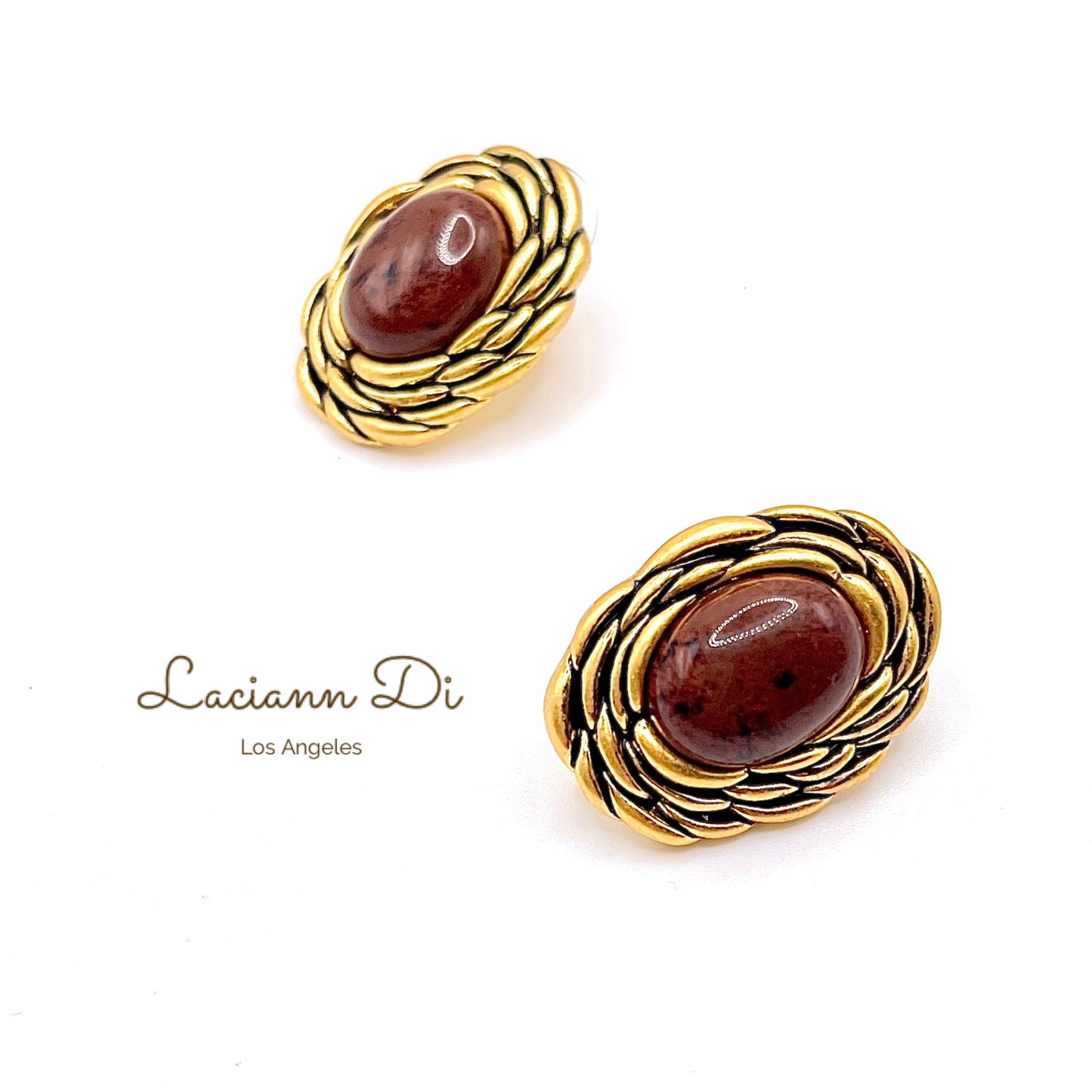 Laciann Di Brown Agate Earrings