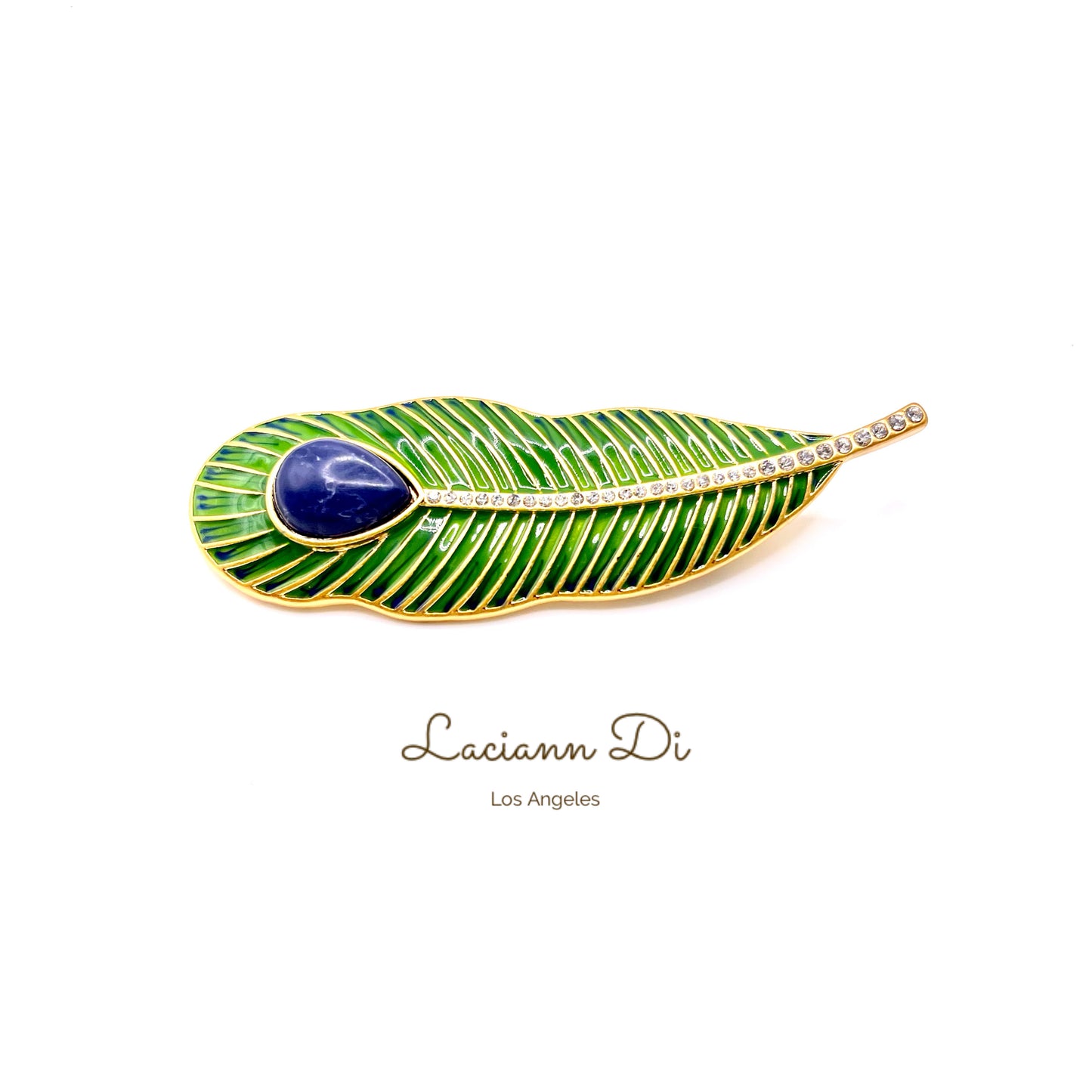 Laciann Di Handcrafted Enamel Natural Stone Brooch