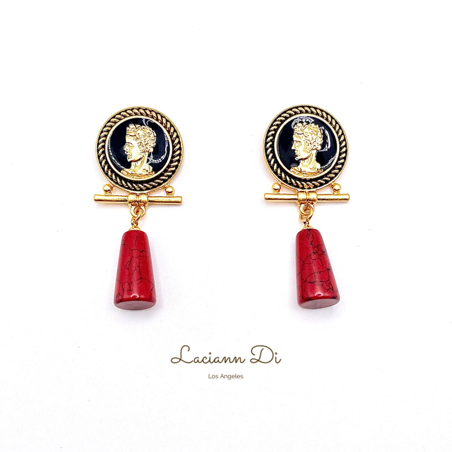 Laciann Di Red Turquoise Enamel Earrings