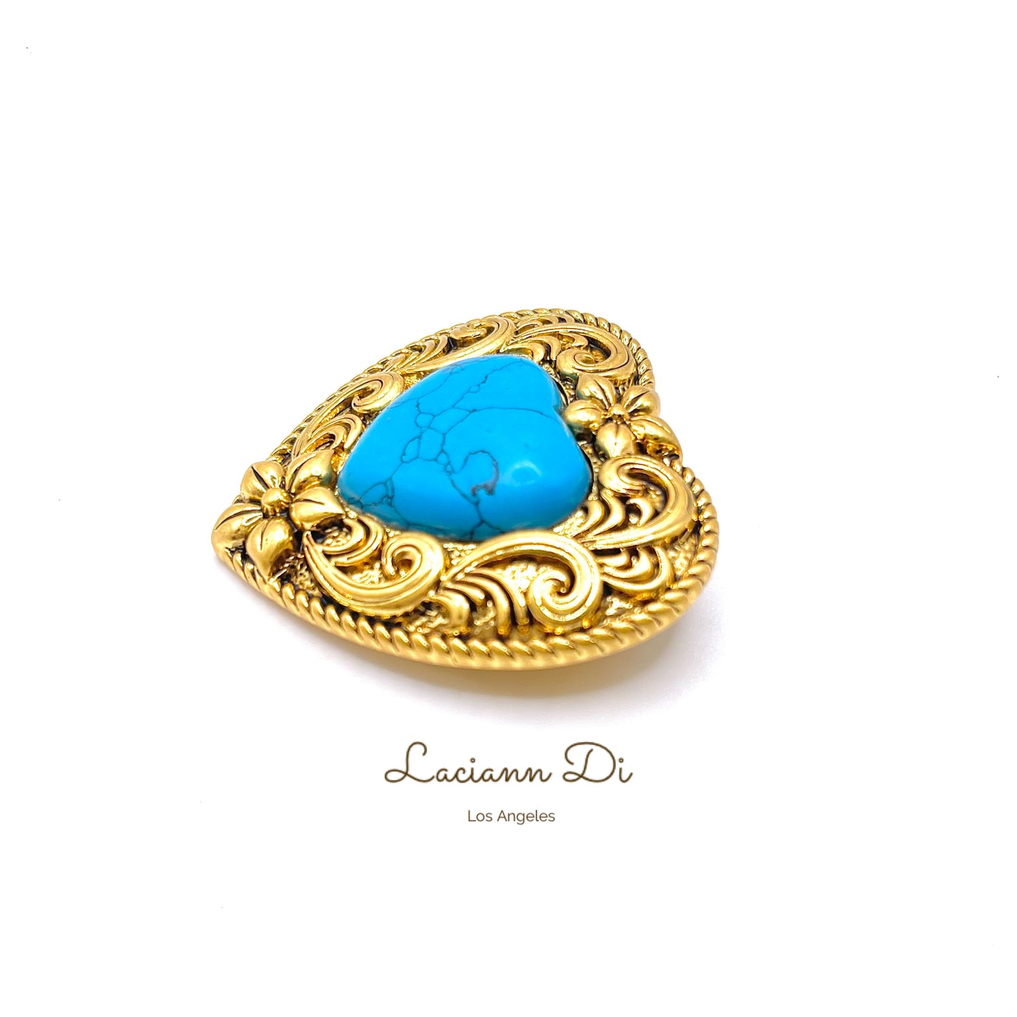 Laciann Di Turquoise Heart shape Brooch