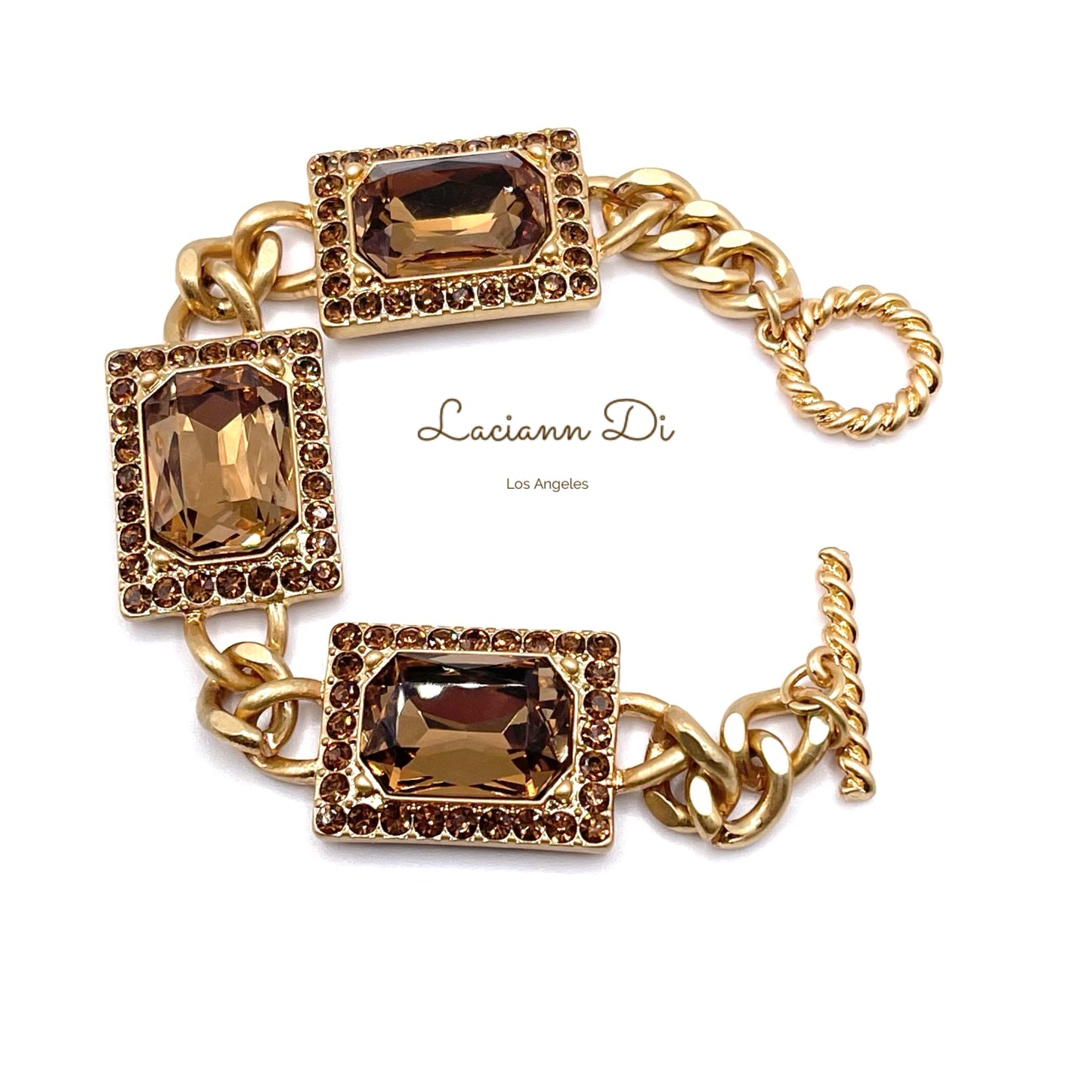 Laciann Di Crystals Bracelet Gold Plated