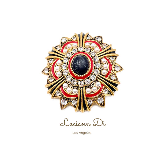 Laciann Di Handcrafted Enamel Natural Stone Brooch