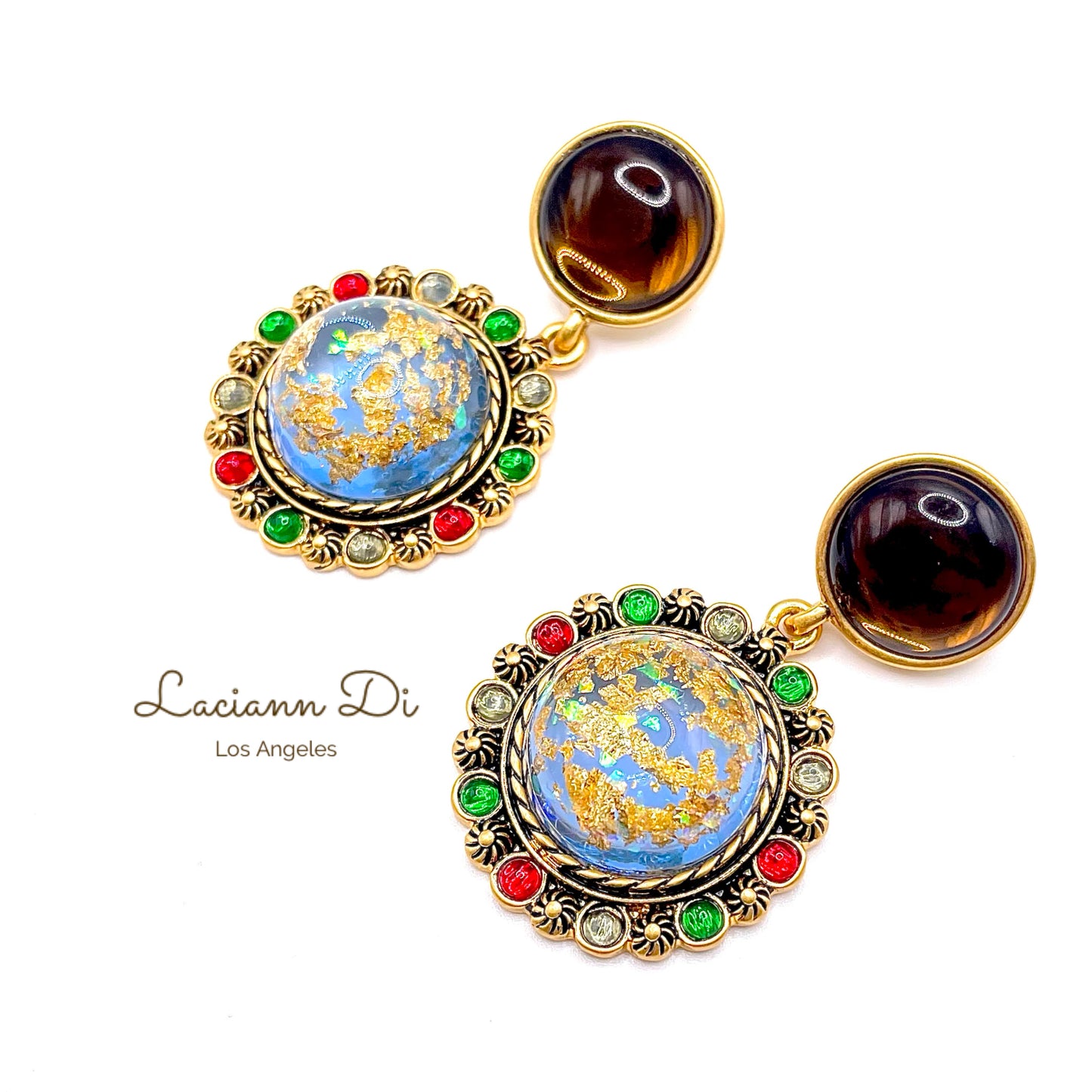 Laciann Di Gold Leaf Glaze Earrings