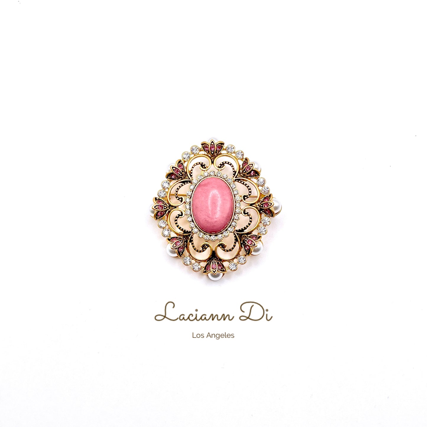 Laciann Di Natural Stone Crystals Brooch