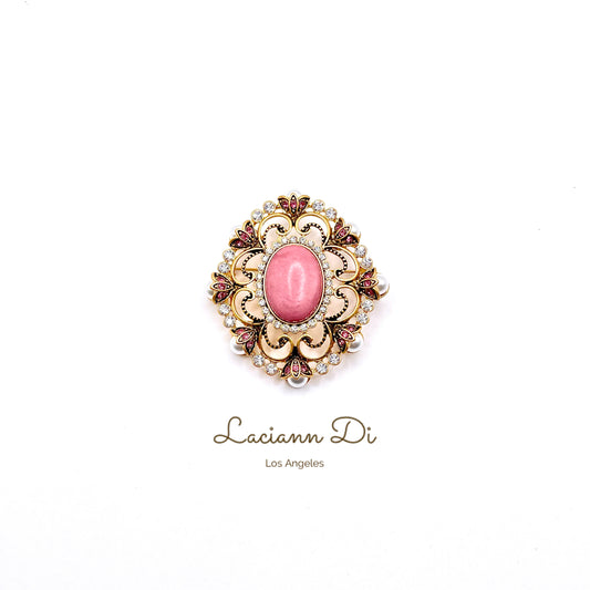 Laciann Di Natural Stone Crystals Brooch